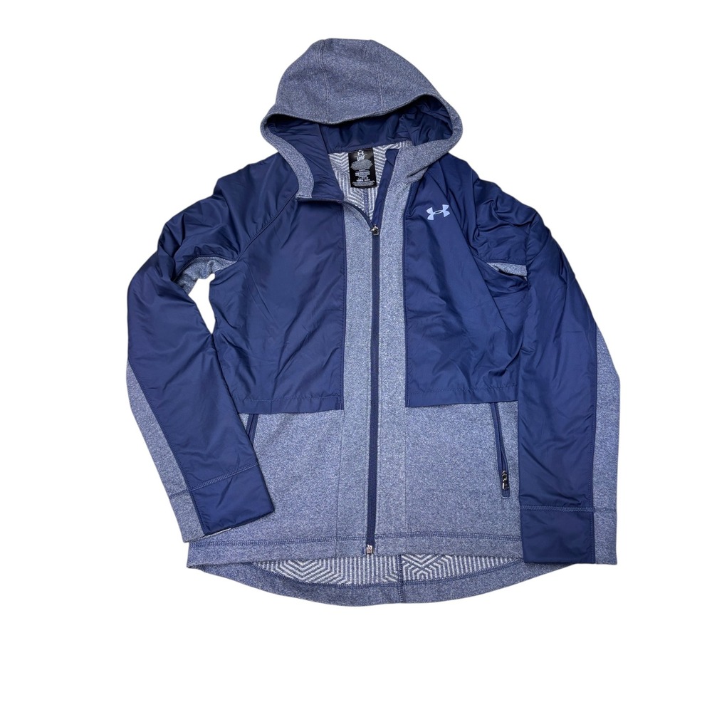Under Armour ColdGear Women's Navy‎ Blue Hooded Jacket Size M Lightweight